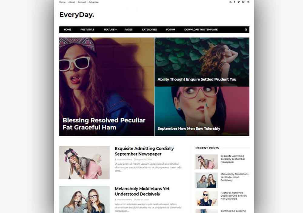Everyday Blogger Template Simple Responsive