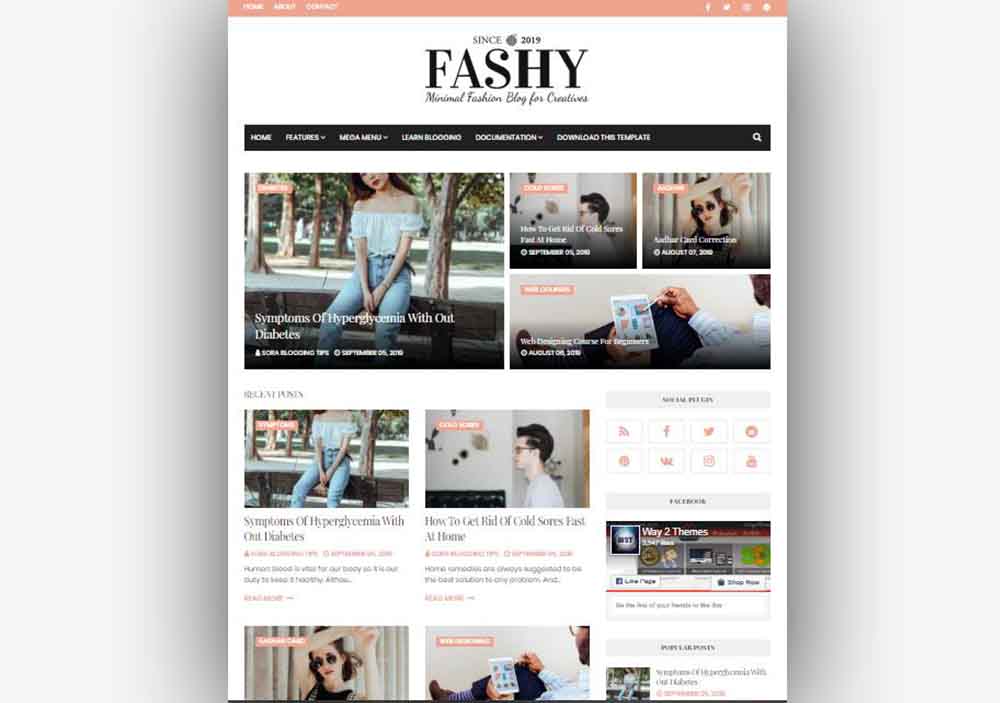 Fashy Blogger Template Responsive Theme