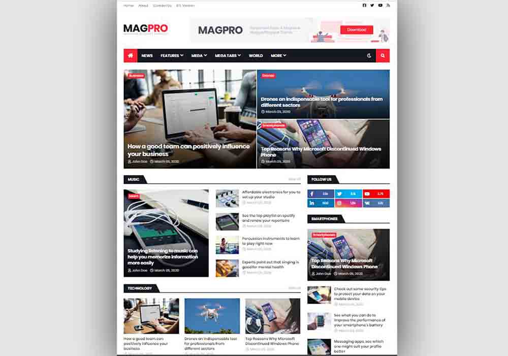 MagPro Blogger Template For News & Magazine Blog