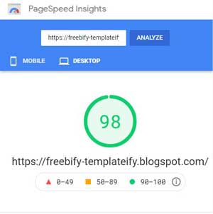 Google Page Speed Report Freebify Blogger Template On PC