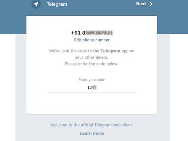 Telegram Web Login